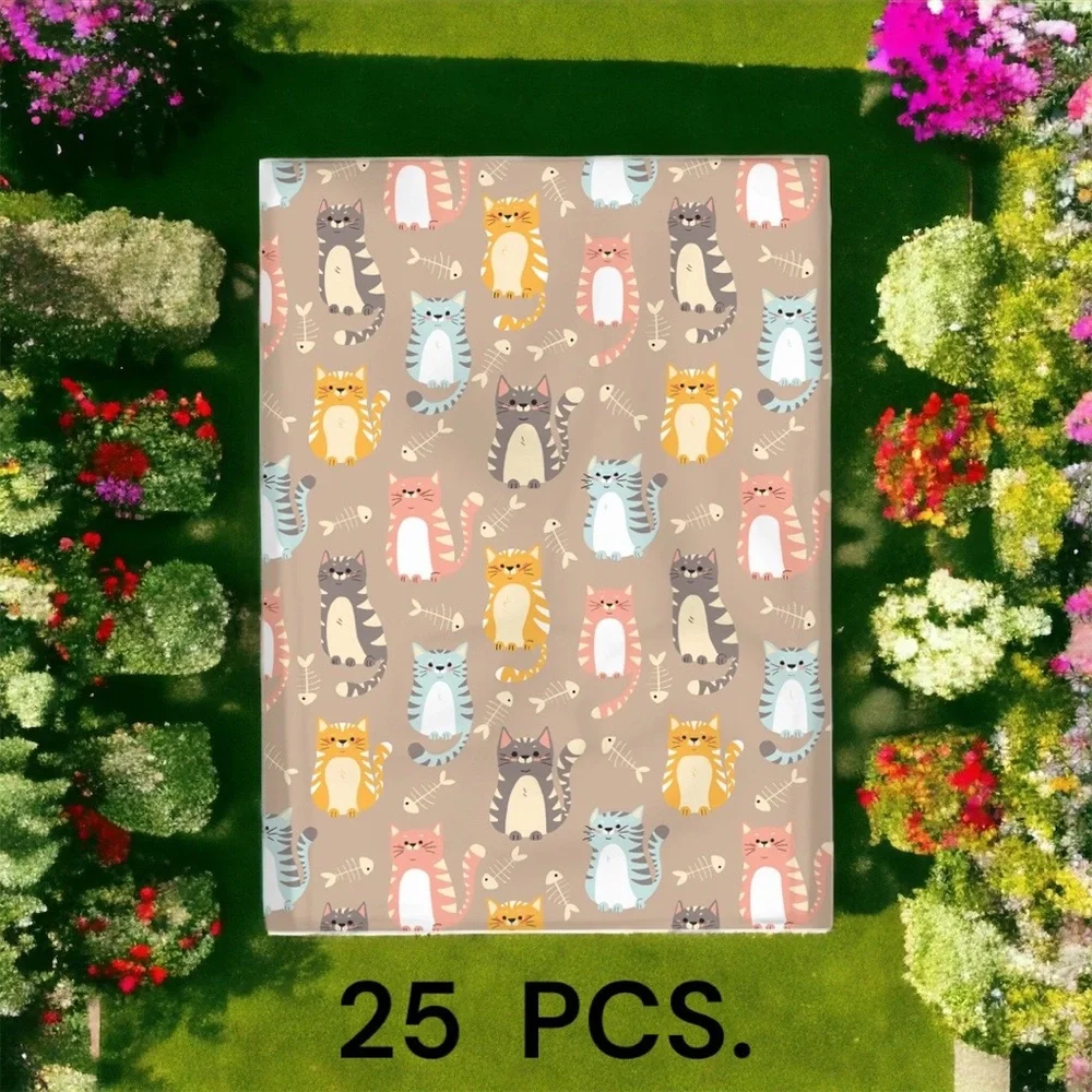 25 10X13 Poly Mailers, Cats and Fish Bones Shipping Envelopes PRICE IS FIRM - Picture 7 of 8